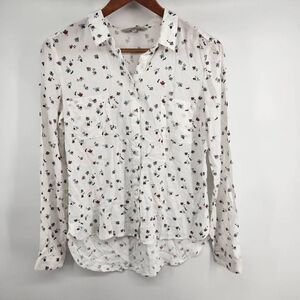 Clockhouse Button Down Fun Top Dog People Ball Whimsical Shirt Women's Size 34 S